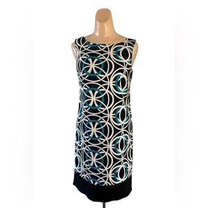 AB Studio Black/Cream /Turquoise Dress Women 2
